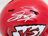 Skyy Moore Autographed Kansas City Chiefs Red Speed Mini Helmet Beckett BAS Witness Stock #220533
