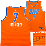 Oklahoma City Thunder Chet Holmgren Autographed Red Fanatics Jersey Size L Beckett BAS Witness Stock #234062