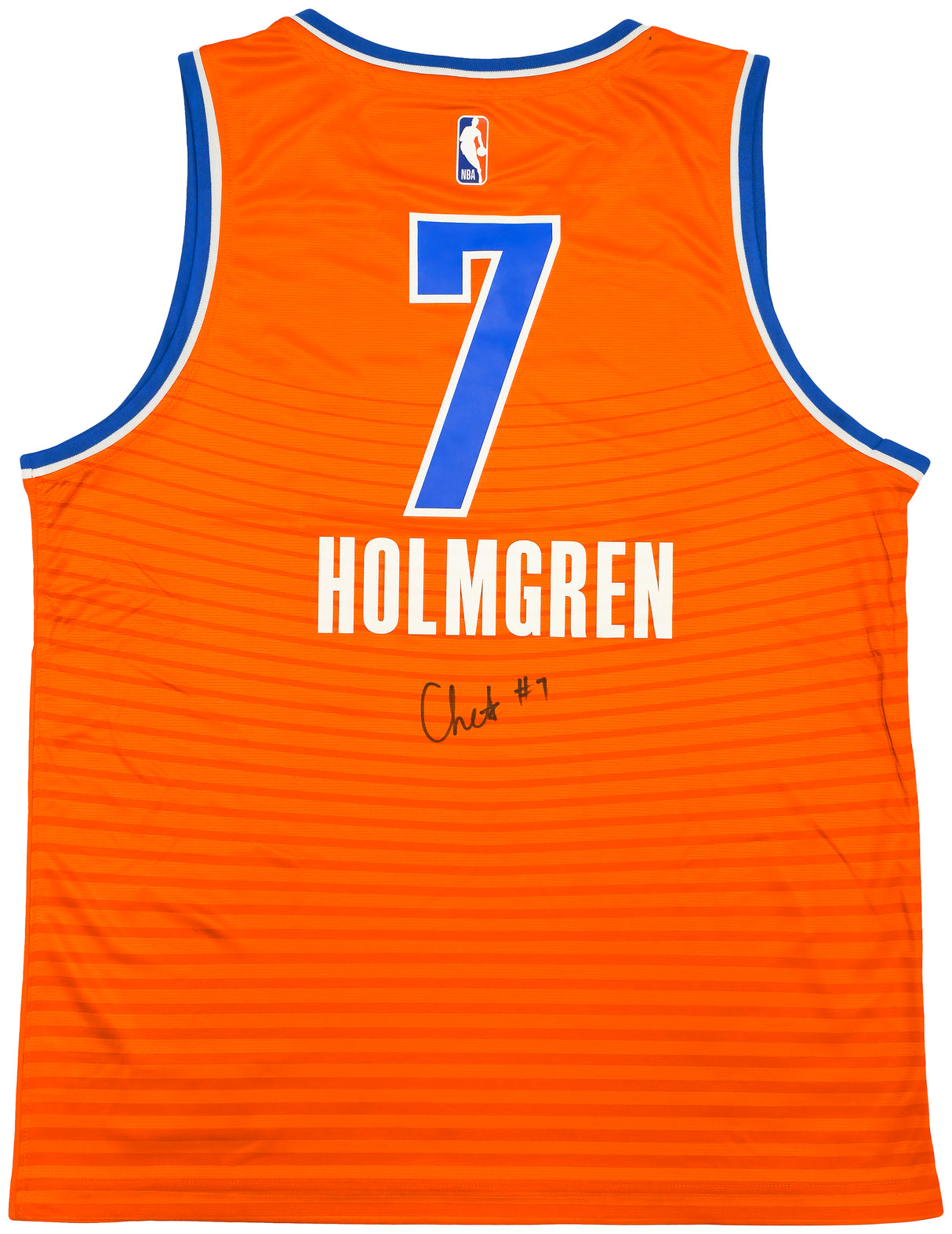 Oklahoma City Thunder Chet Holmgren Autographed Red Fanatics Jersey Size L Beckett BAS Witness Stock #234062