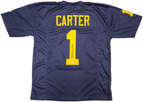 Michigan Wolverines Anthony Carter Autographed Blue Jersey JSA Stock #234504