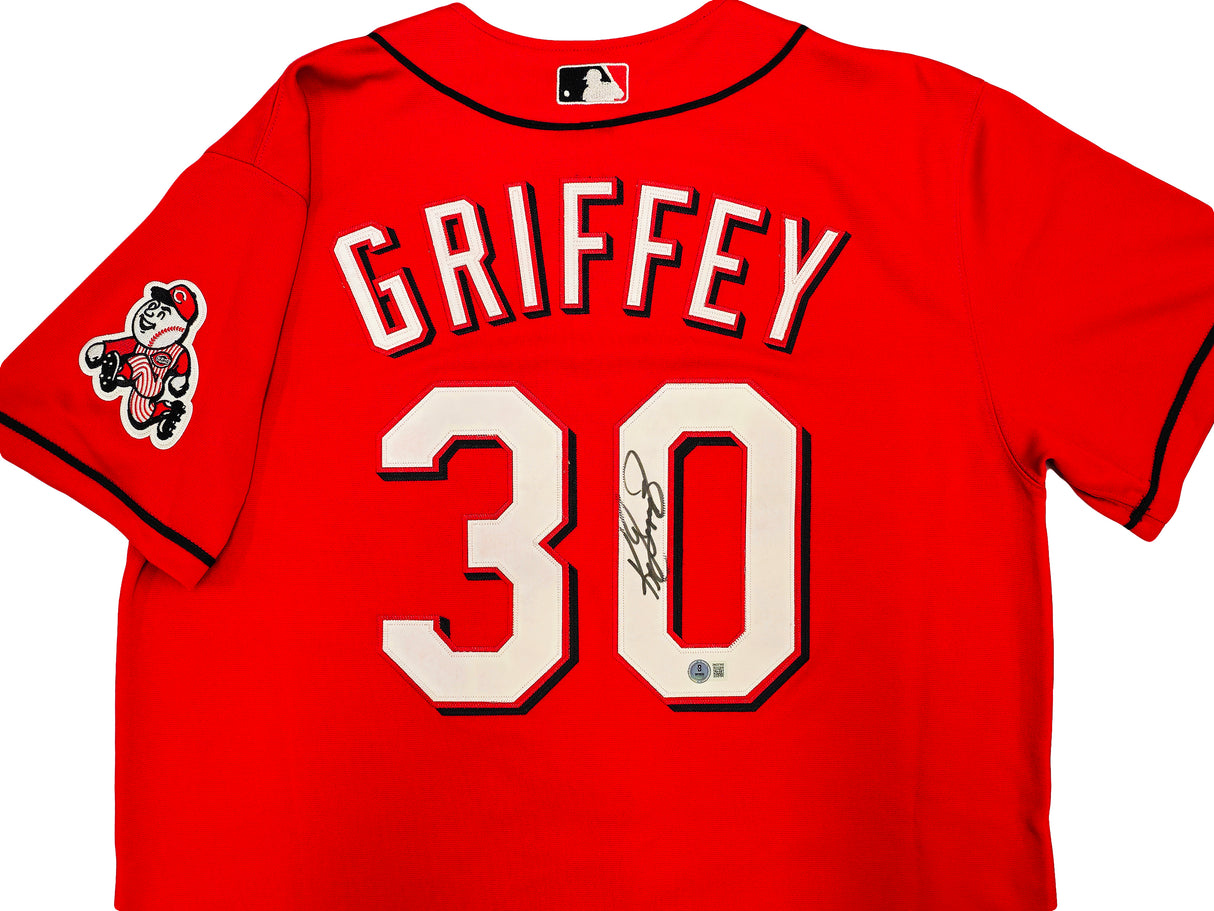 Cincinnati Reds Ken Griffey Jr. Autographed Red Authentic Mitchell & Ness 2005 Cooperstown Collection Jersey Size 48 Beckett BAS Witness Stock #234581