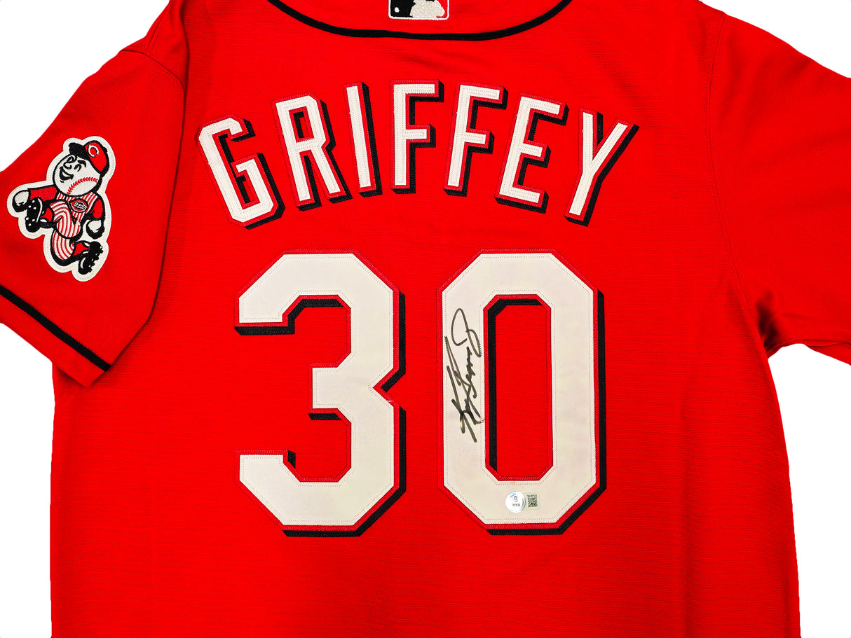 Cincinnati Reds Ken Griffey Jr. Autographed Red Authentic Mitchell & Ness 2005 Cooperstown Collection Jersey Size 44 Beckett BAS Witness Stock #234582