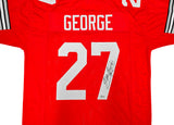 Ohio State Buckeyes Eddie George Autographed Red Jersey Beckett BAS Witness Stock #234538