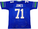 Seattle Seahawks Walter Jones Autographed Blue Jersey JSA Stock #234534