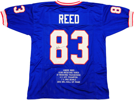 Buffalo Bills Andre Reed Autographed Blue Jersey JSA Stock #234556