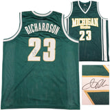 Michigan State Spartans Jason Richardson Autographed Green Jersey Beckett BAS Witness Stock #234509