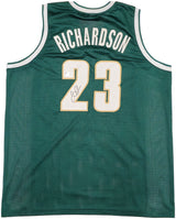 Michigan State Spartans Jason Richardson Autographed Green Jersey Beckett BAS Witness Stock #234509