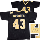 New Orleans Saints Darren Sproles Autographed Black Jersey Beckett BAS Witness Stock #234511