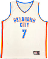 Oklahoma City Thunder Chet Holmgren Autographed White Fanatics Jersey Size L Beckett BAS Witness Stock #234061