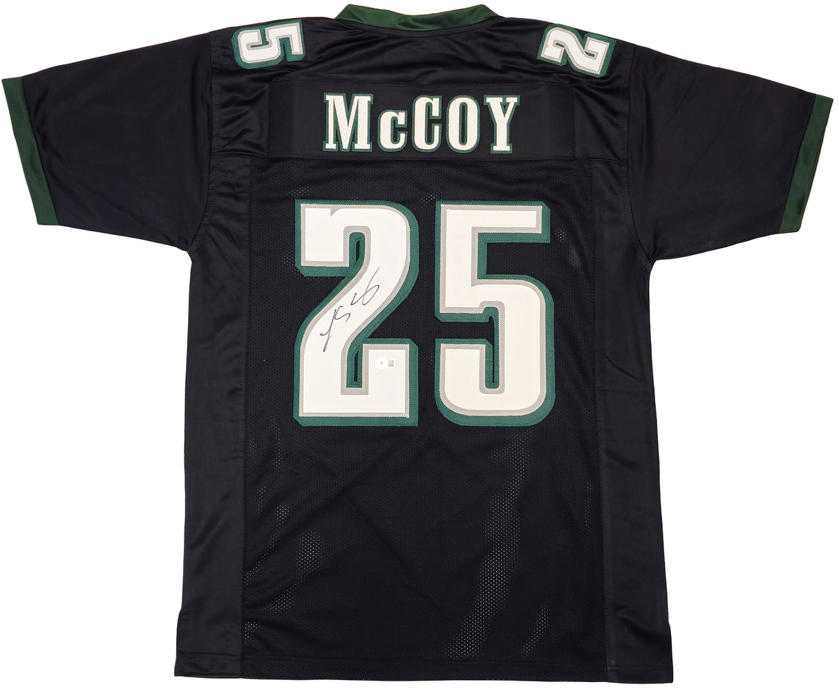 Philadelphia Eagles LeSean McCoy Autographed Black Jersey Beckett BAS Witness Stock #234695