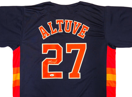 Houston Astros Jose Altuve Autographed Blue Jersey JSA Stock #234051