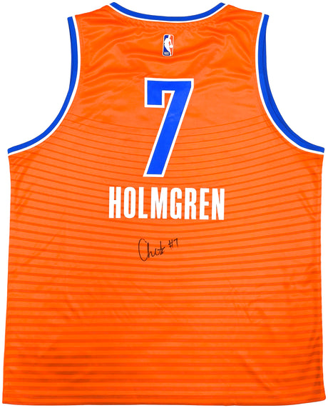 Oklahoma City Thunder Chet Holmgren Autographed Red Fanatics Jersey Size XL Beckett BAS Witness Stock #234063