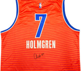 Oklahoma City Thunder Chet Holmgren Autographed Red Fanatics Jersey Size XL Beckett BAS Witness Stock #234063