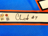 Oklahoma City Thunder Chet Holmgren Autographed Blue Nike Swingman Icon Edition Jersey Size 48 Beckett BAS Witness Stock #234059