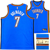 Oklahoma City Thunder Chet Holmgren Autographed Blue Nike Swingman Icon Edition Jersey Size 52 Beckett BAS Witness Stock #234060