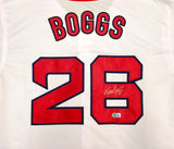 Boston Red Sox Wade Boggs Autographed White Jersey Beckett BAS Witness Stock #234526