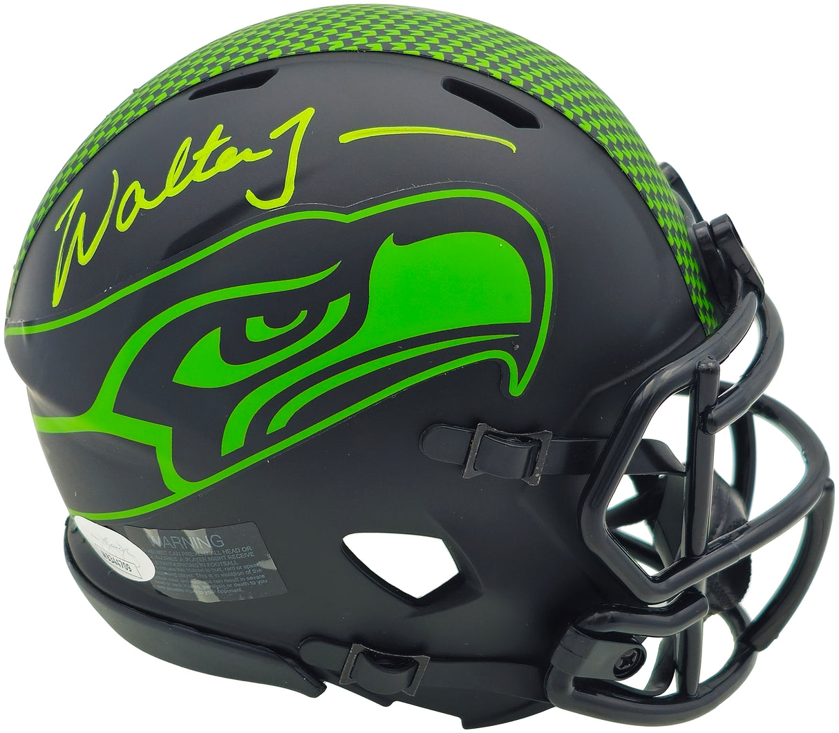 Walter Jones Autographed Seattle Seahawks Eclipse Black Speed Mini Helmet JSA Stock #234547