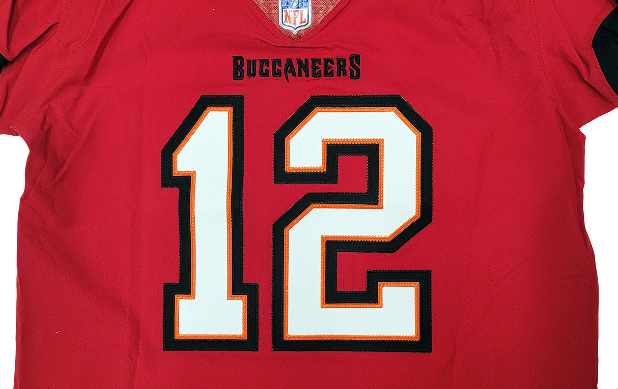 Tampa Bay Buccaneers Tom Brady Autographed Red Nike Elite Jersey Size 44 Fanatics Holo Stock #208712