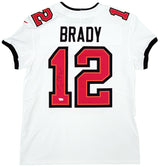 Tampa Bay Buccaneers Tom Brady Autographed White Nike Elite Jersey Size 44 Fanatics Holo Stock #208711