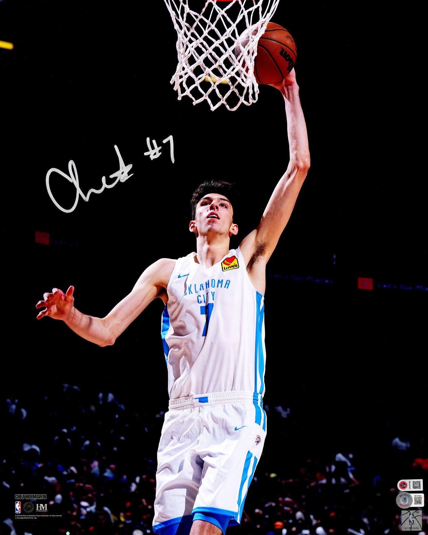 Chet Holmgren Autographed 16x20 Photo Oklahoma City Thunder Beckett BAS Witness Stock #234057