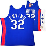 ABA New Jersey Nets Julius "Dr. J" Erving Autographed Blue Authentic Mitchell & Ness 1973-74 HWC Swingman Jersey Size XXL Beckett BAS Witness Stock #220407