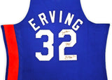 ABA New Jersey Nets Julius "Dr. J" Erving Autographed Blue Authentic Mitchell & Ness 1973-74 HWC Swingman Jersey Size XXL Beckett BAS Witness Stock #220407