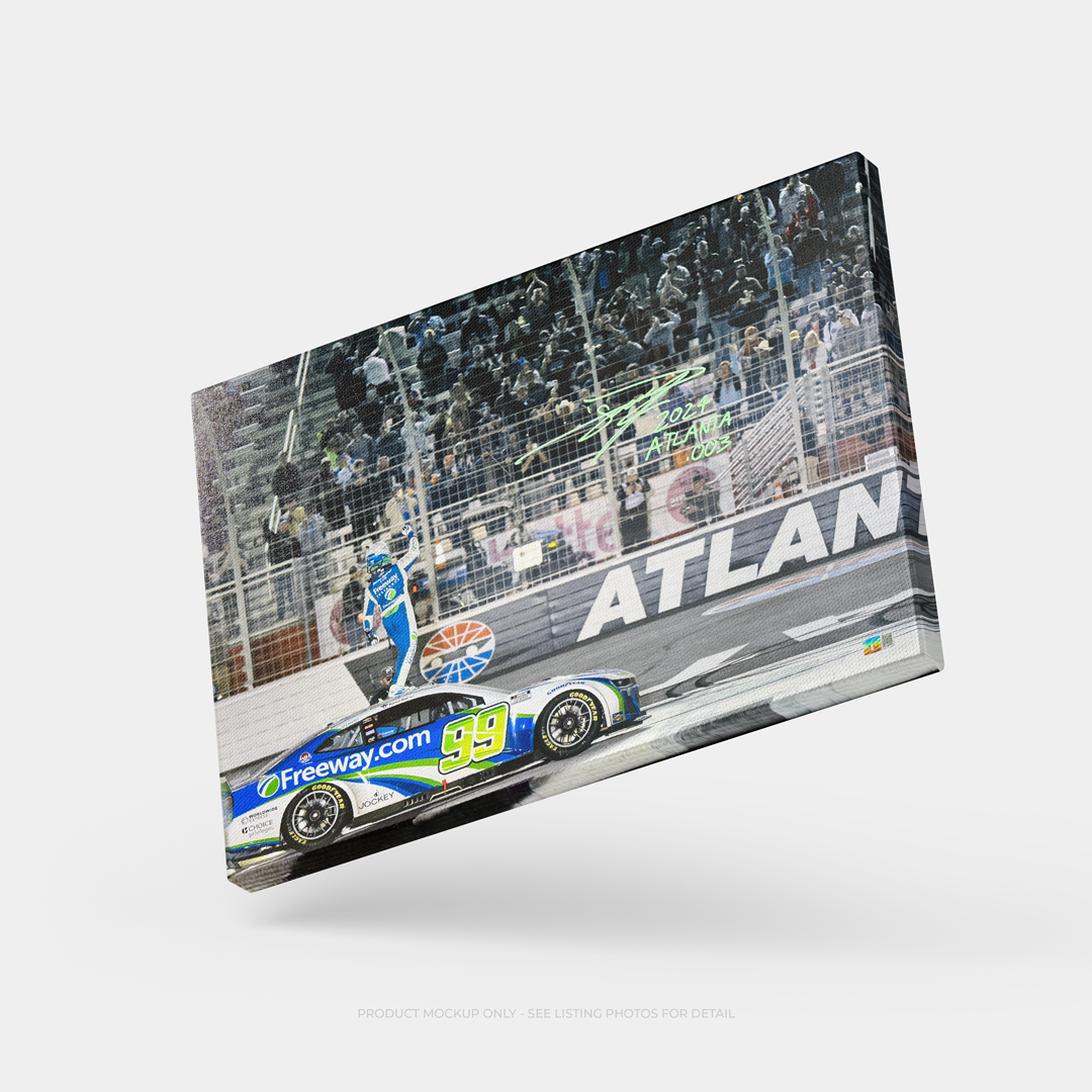 Daniel Suárez Signed 2024 Atlanta NASCAR Win 20x30 Canvas with "2024 Atlanta .003" Inscription (COA)