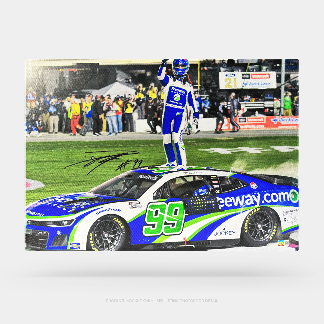 Daniel Suárez Signed NASCAR 2024 Atlanta Victory 20x30 Photo on SpeedCanvas with COA