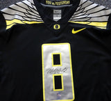 Oregon Ducks Marcus Mariota Autographed Black Nike Jersey Size L MM Holo Stock #87163