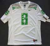 Oregon Ducks Marcus Mariota Autographed White Nike Jersey Size L MM Holo Stock #87166