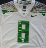 Oregon Ducks Marcus Mariota Autographed White Nike Jersey Size L MM Holo Stock #87166