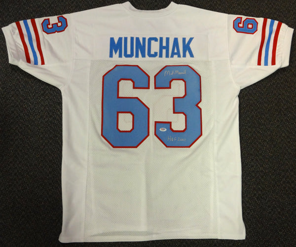 Houston Oilers Mike Munchak Autographed White Jersey "HOF 2001" PSA/DNA Stock #94446