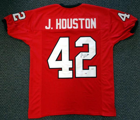 Georgia Bulldogs Justin Houston Autographed Red Jersey PSA/DNA Stock #81760