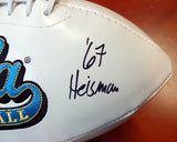 Gary Beban Autographed White Logo Football UCLA Bruins "67 Heisman" PSA/DNA Stock #103885