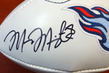 Marcus Mariota Autographed White Logo Football Tennessee Titans MM Holo #04267