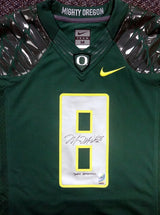 Oregon Ducks Marcus Mariota Autographed Green Nike Jersey "2014 Heisman" Size M MM Holo Stock #89855