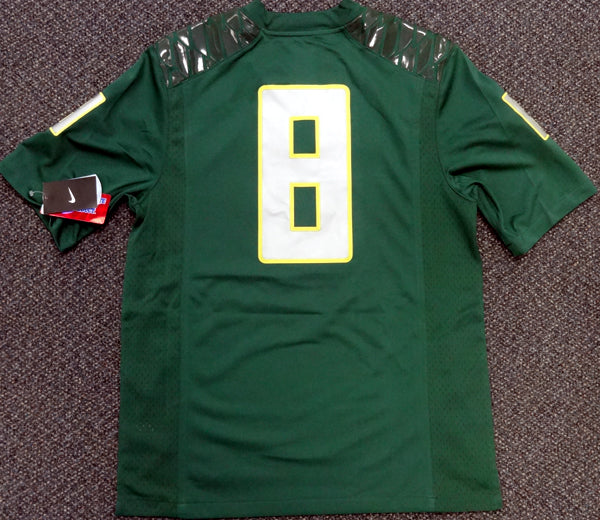 Oregon Ducks Marcus Mariota Autographed Green Nike Jersey "2014 Heisman" Size M MM Holo Stock #89855