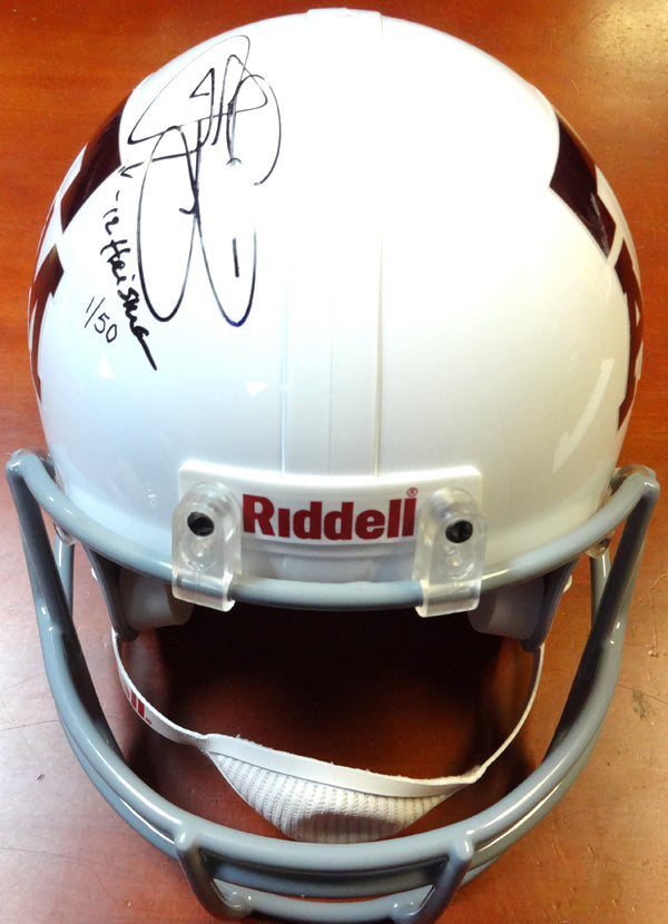 Johnny Manziel Autographed Texas A&M Aggies Helmet "12 Heisman" #1/50 Panini Holo #PA28304