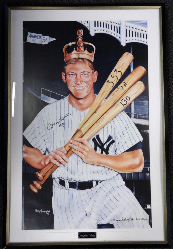 Mickey Mantle Autographed Framed 28x41 Poster Photo New York Yankees "1956" PSA/DNA #K43076