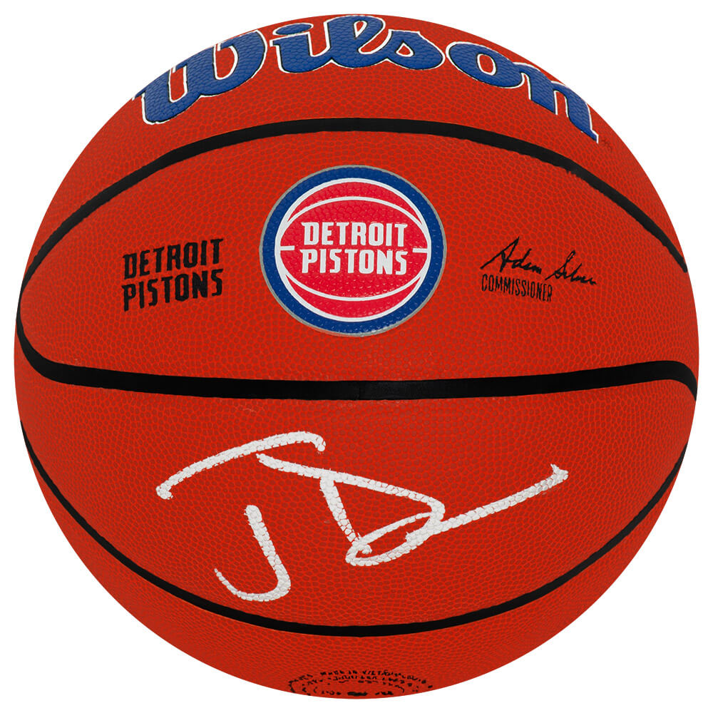 Joe Dumars Signed Detroit Pistons Logo Wilson NBA Basketball