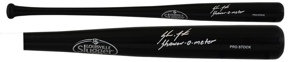 Shawon Dunston Signed Louisville Slugger Pro Stock Black Baseball Bat w/Shawon-O-Meter