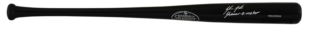 Shawon Dunston Signed Louisville Slugger Pro Stock Black Baseball Bat w/Shawon-O-Meter