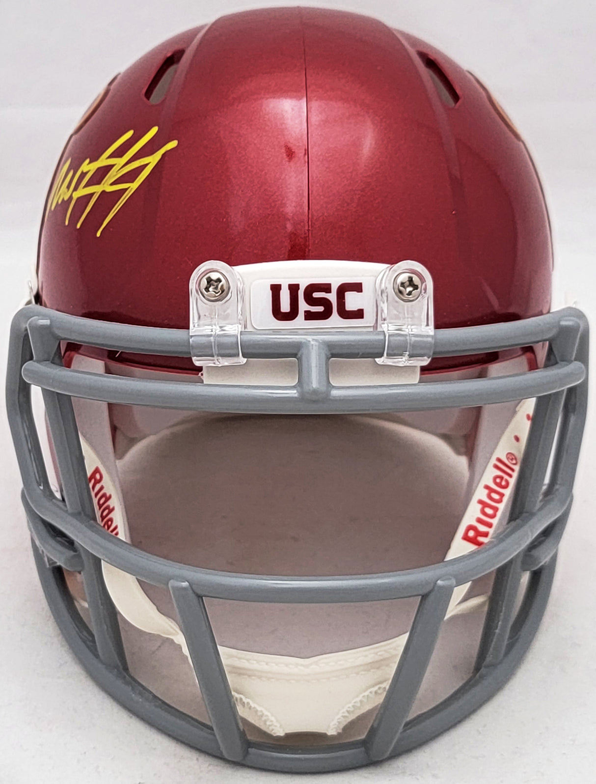 Mario Williams Autographed USC Trojans Red Speed Mini Helmet Beckett BAS Witness Stock #207237