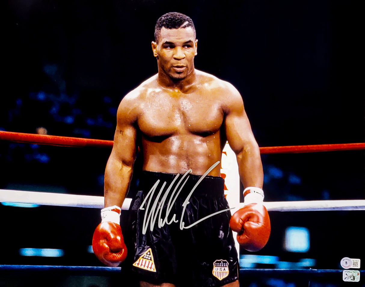 Mike Tyson Autographed 16x20 Photo Posing Beckett BAS Stock #206973