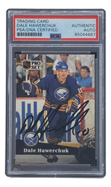 Dale Hawerchuk Signed 1991 Pro Set #24 Buffalo Sabres Hockey Card PSA/DNA - Sports Integrity