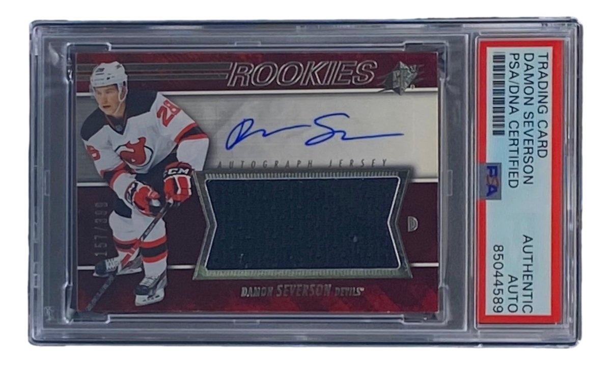 Damon Severson Signed 2015 Upper Deck SPX #165 Devils Hockey Card PSA/DNA - Sports Integrity