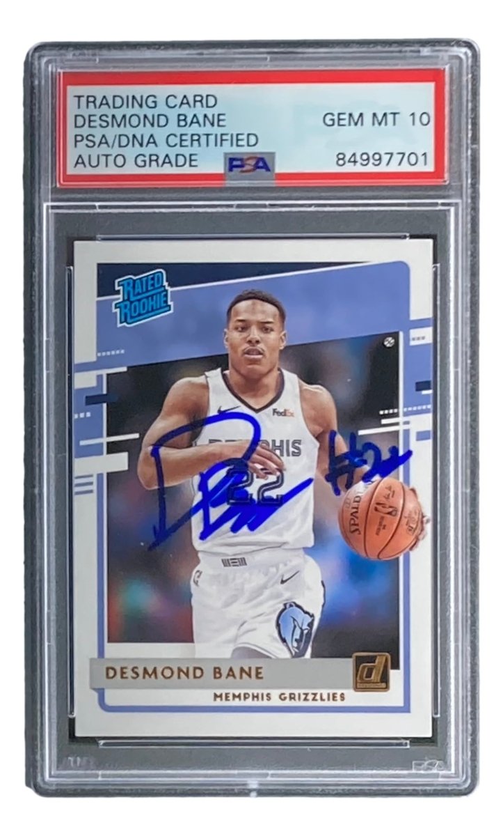 Desmond Bane Signed 2020 Donruss Rated Rookies #240 Rookie Card PSA/DNA Gem MT 10 - Sports Integrity