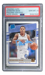 Desmond Bane Signed In Blue 2020 Donruss Rookies #240 Rookie Card PSA/DNA Gem MT 10 - Sports Integrity