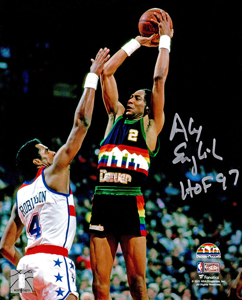 Alex English Signed Denver Nuggets Action 8x10 Photo w/HOF'97