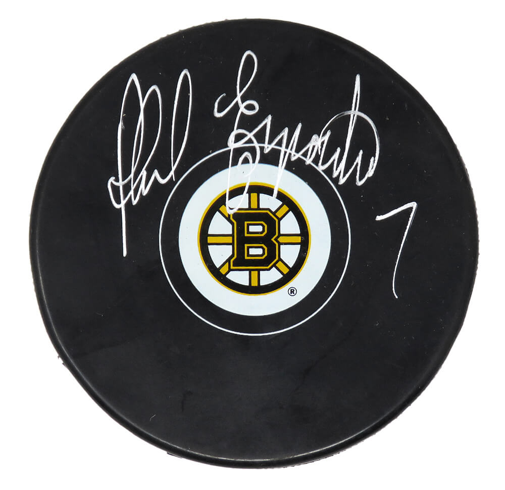 Phil Esposito Signed Boston Bruins Logo Hockey Puck